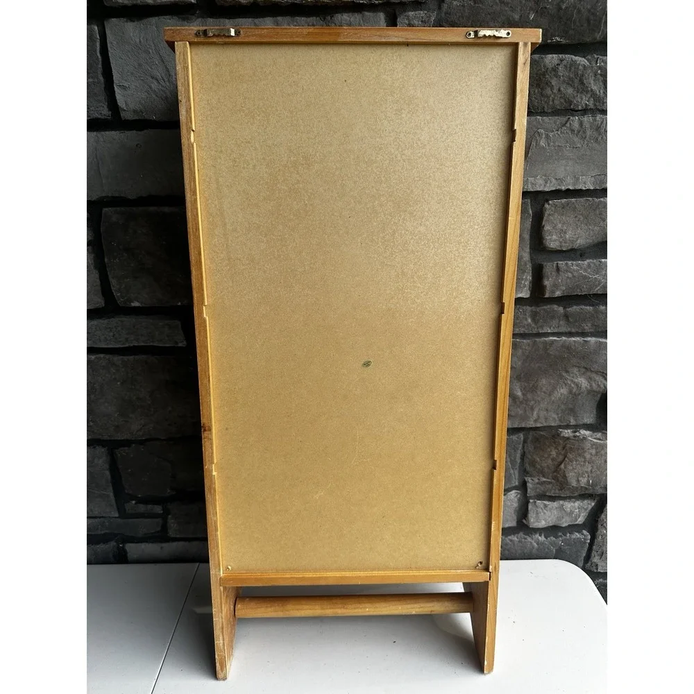 Vintage 90s Wooden Farmhouse Country Cottage Bathroom Wall Cabinet / Spice Rack